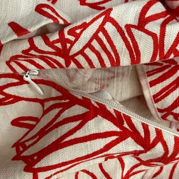 Lane Bryant Dark Orange Cream White Tropical Print Skirt olorblock Hem Plus 22 - Picture 6 of 13